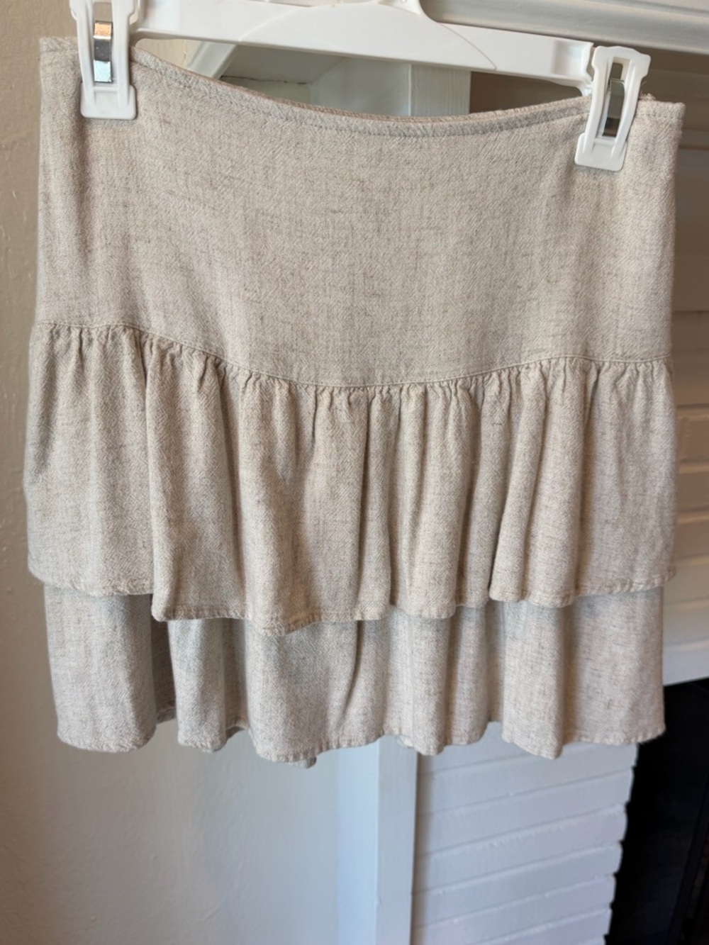 Abercrombie & Fitch Natural Beige Tiered Mini Skirt